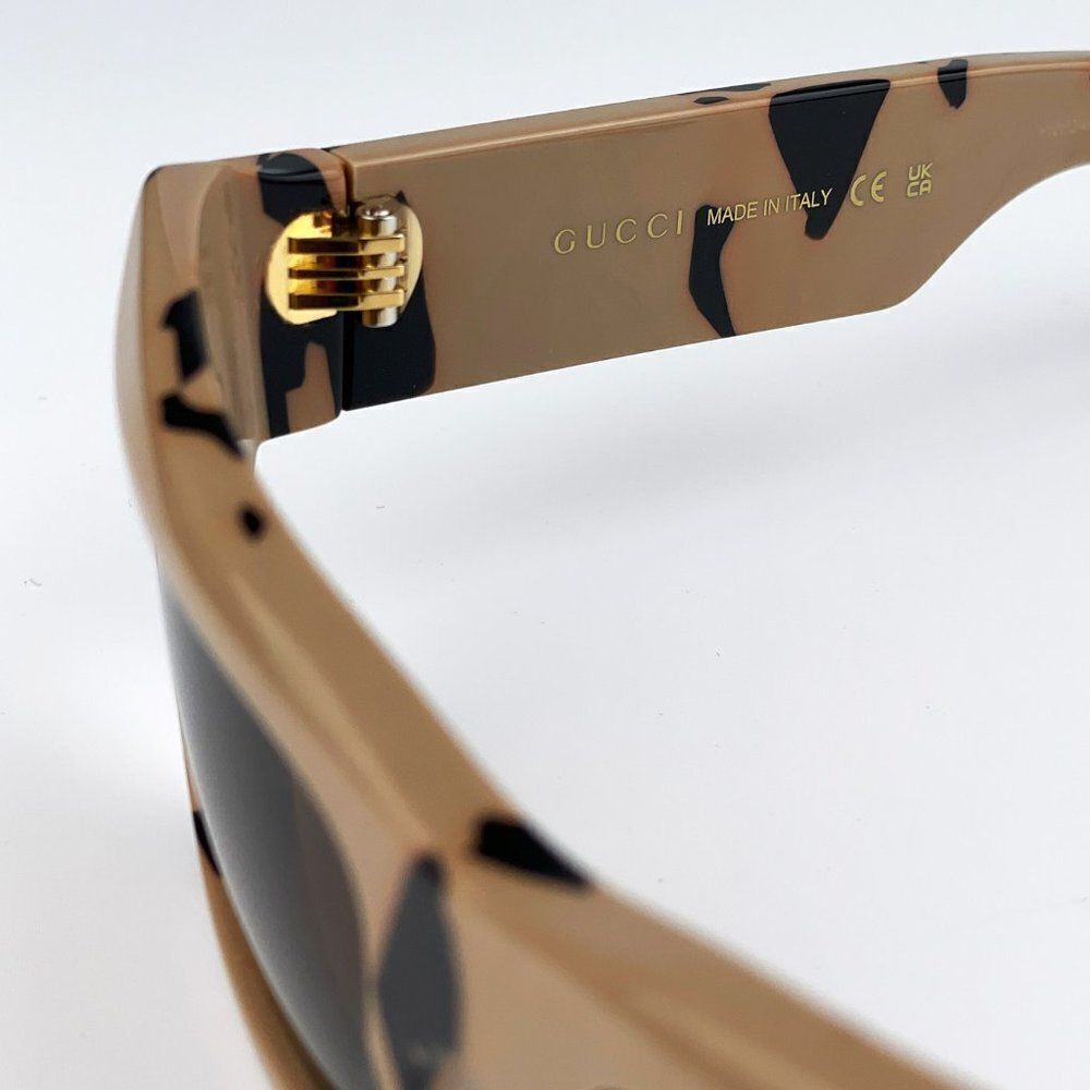 SALE! NEW Gucci GG1296S 003 Black Big Spotted Havana Rectangle Unisex Sunglasses - Picture 7 of 10